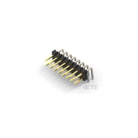 Te Connectivity Board Connector, 14 Contact(S), 2 Row(S), Male, Right Angle, Solder Terminal, Black Insulator 2842155-7